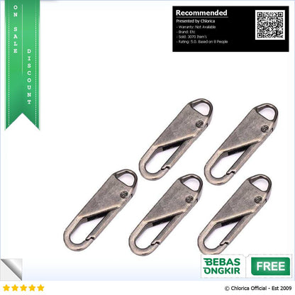 KALAX Kepala Ritsleting Pengganti Zipper Head Replacement 5 PCS KA09