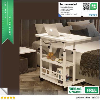 TaffHOME Meja Laptop Study Table Adjustable Double Layer 80x40cm L200