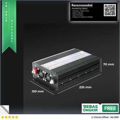 Taffware Power Inverter Mobil Pure Sine Wave DC 24V to AC 220V 3000W NBQ3000W