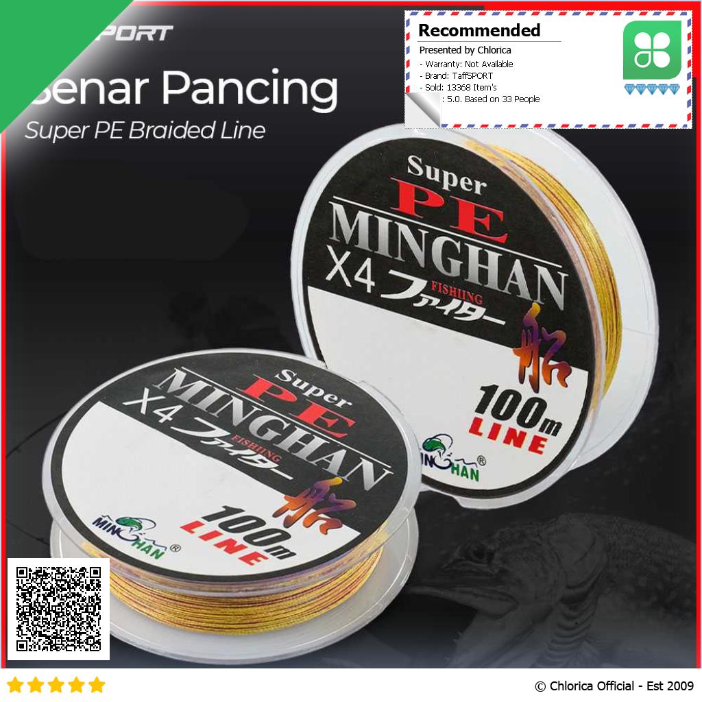 TaffSPORT MINGHAN Senar Benang Tali Pancing Super PE Braided Line 100M X4