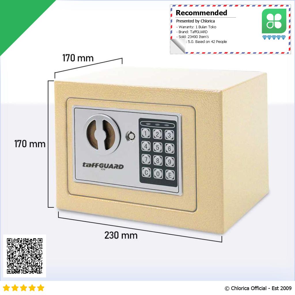 TaffGUARD Kotak Brankas Hotel Mini Password Safe Deposit Box 4.6L 17E