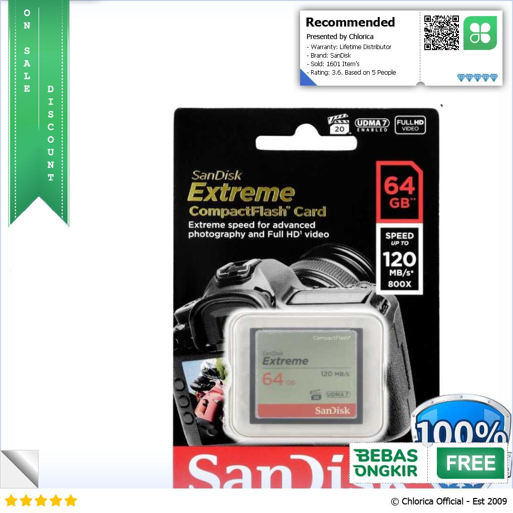 SanDisk Extreme Compact Flash Card VGP 20 120MB s SDCFXSB