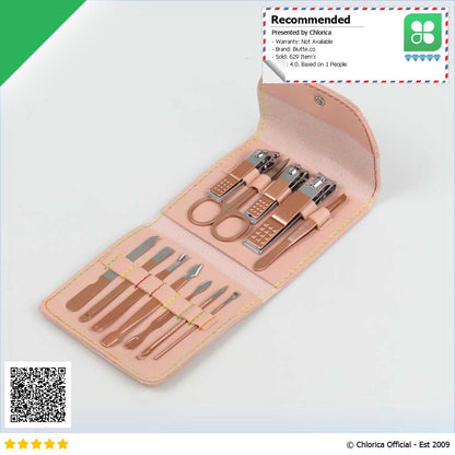 Biutte.co Set Gunting Kuku Manicure Nail Pedicure Kit 12 in 1 TCT12