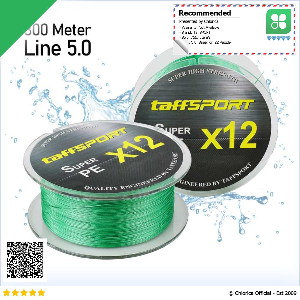 TaffSPORT Senar Tali Benang Pancing Fishing Line Super PE Braided 300M X12