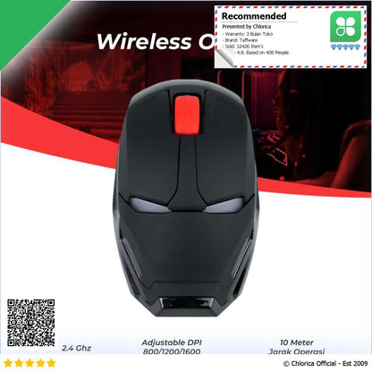 Taffware Mouse Wireless Optical Iron Man 2.4 Ghz M8