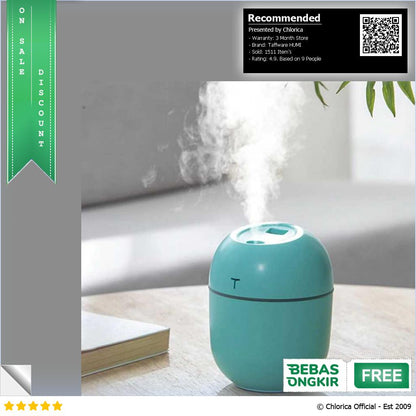 Taffware HUMI Mini Air Humidifier Aromatherapy LED Light 250ml HM22