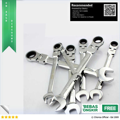 OLOEY Kunci Pas Dual Head Combination Ratchet Wrench Flexible Head CL6 24