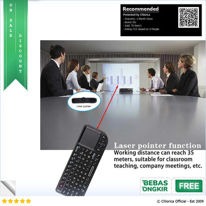 HotLouse Wireless Mini Keyboard Pointer 2.4GHz Dengan Touch Pad TR MWK