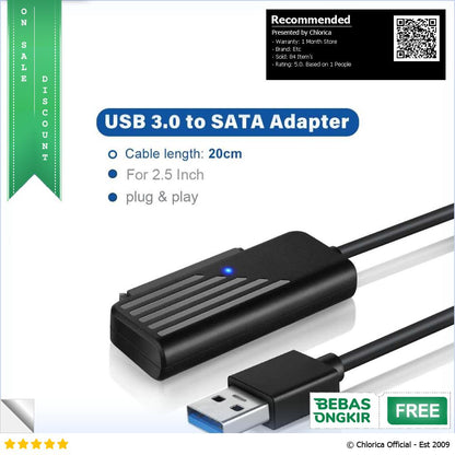 Onelesy Kabel Adaptor Hardisk USB 3.0 to SATA 2.5 Inch Support 5G ONUSB3