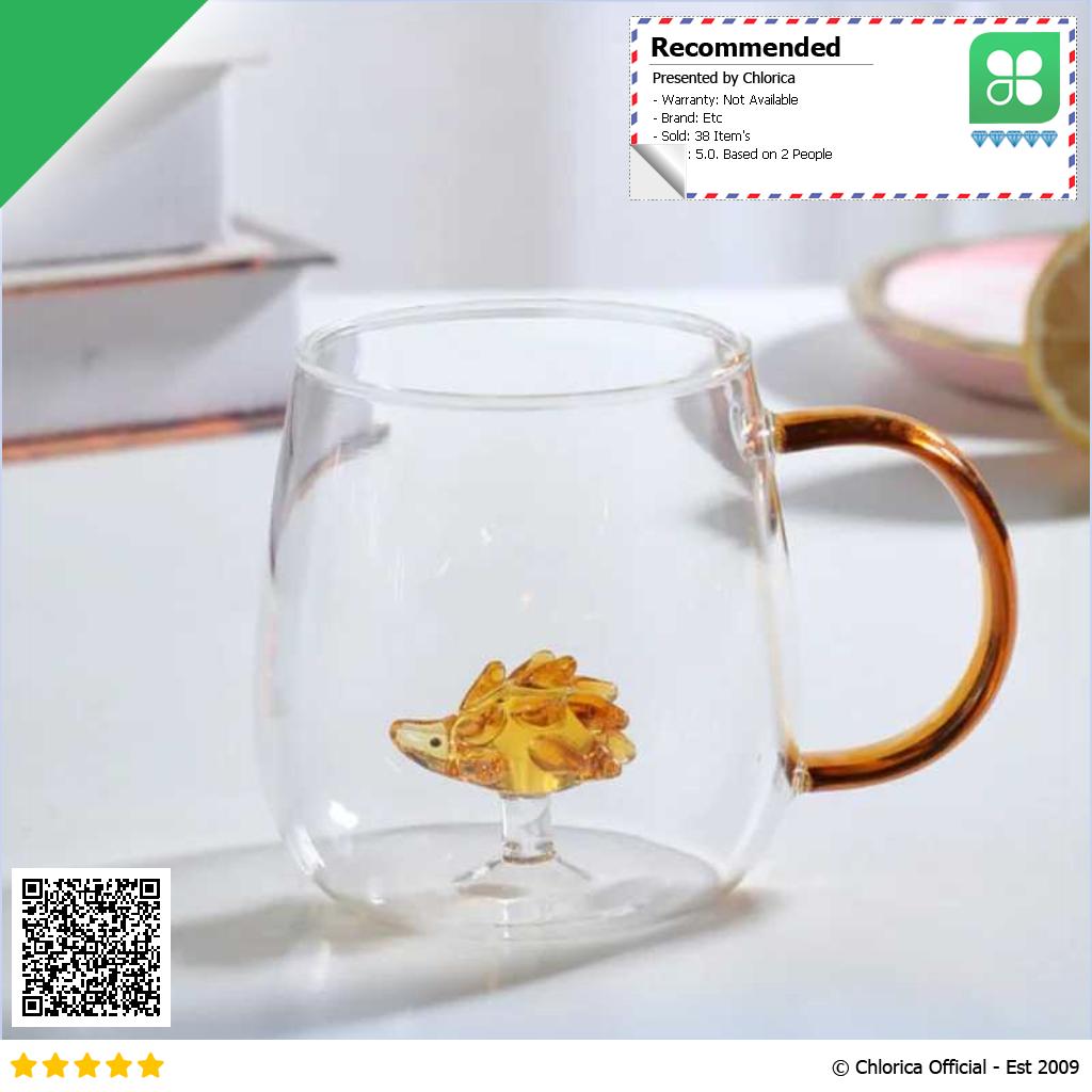 LAZZY Cangkir Kopi Susu Teh Tahan Panas Borosilicate Glass 400ml L400