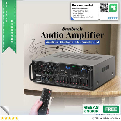 Sunbuck Audio Amplifier Bluetooth EQ Karaoke FM 2000W AV 326Z PLUS