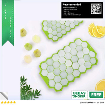 SILIKOLOVE Cetakan Es Batu Ice Cube Tray Honeycomb Heksagon 37 Slot DU655