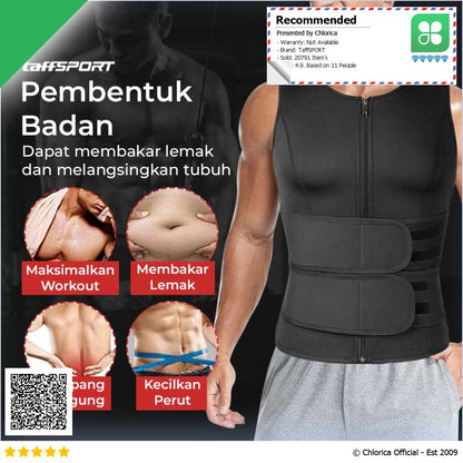 TaffSPORT Korset Pembentuk Badan Pria Waist Fat Burner Double Velcro MWL10