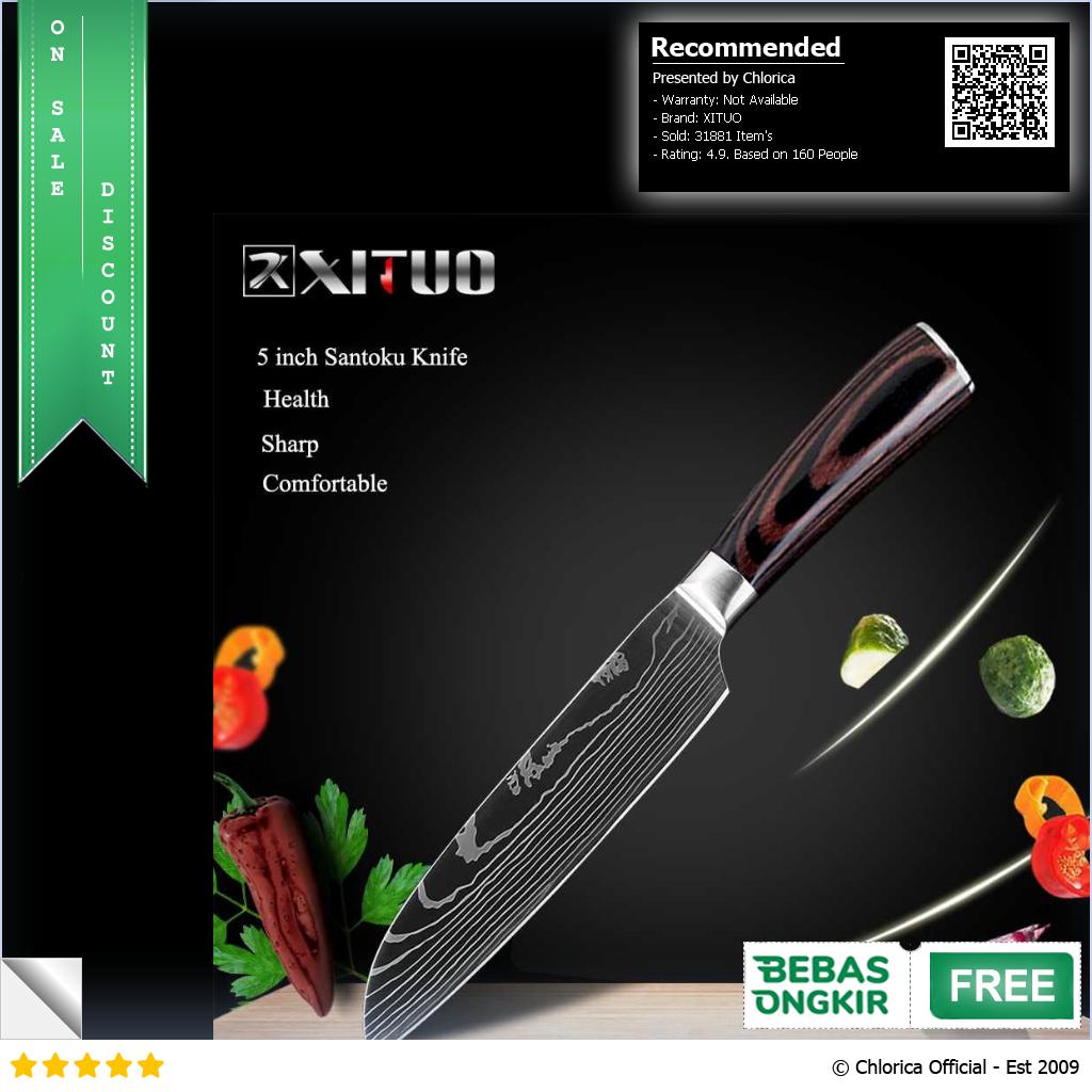 XITUO Pisau Dapur Stainless Steel Chef Damascus Pattern