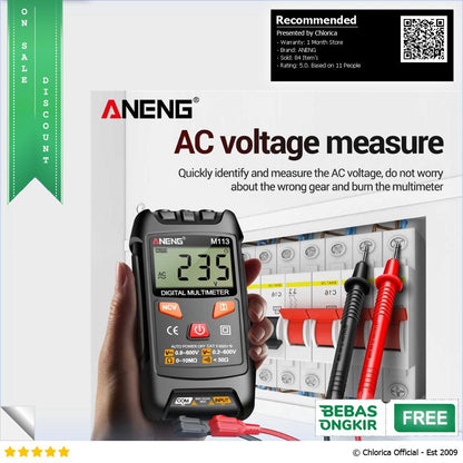 ANENG Digital Multimeter Portable NCV Non Contact 1999 Count 600V M113