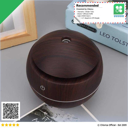 Taffware HUMI Air Humidifier Aromatherapy Oil Diffuser Wood 130ml H41