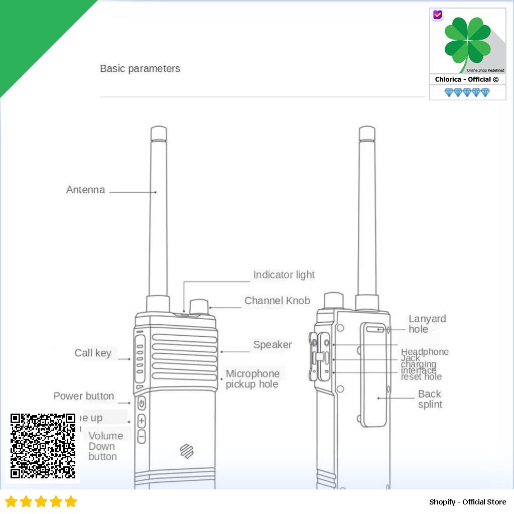 BEEBEST Xiaoyu Walkie Talkie 16 Channels 2000mAh A108