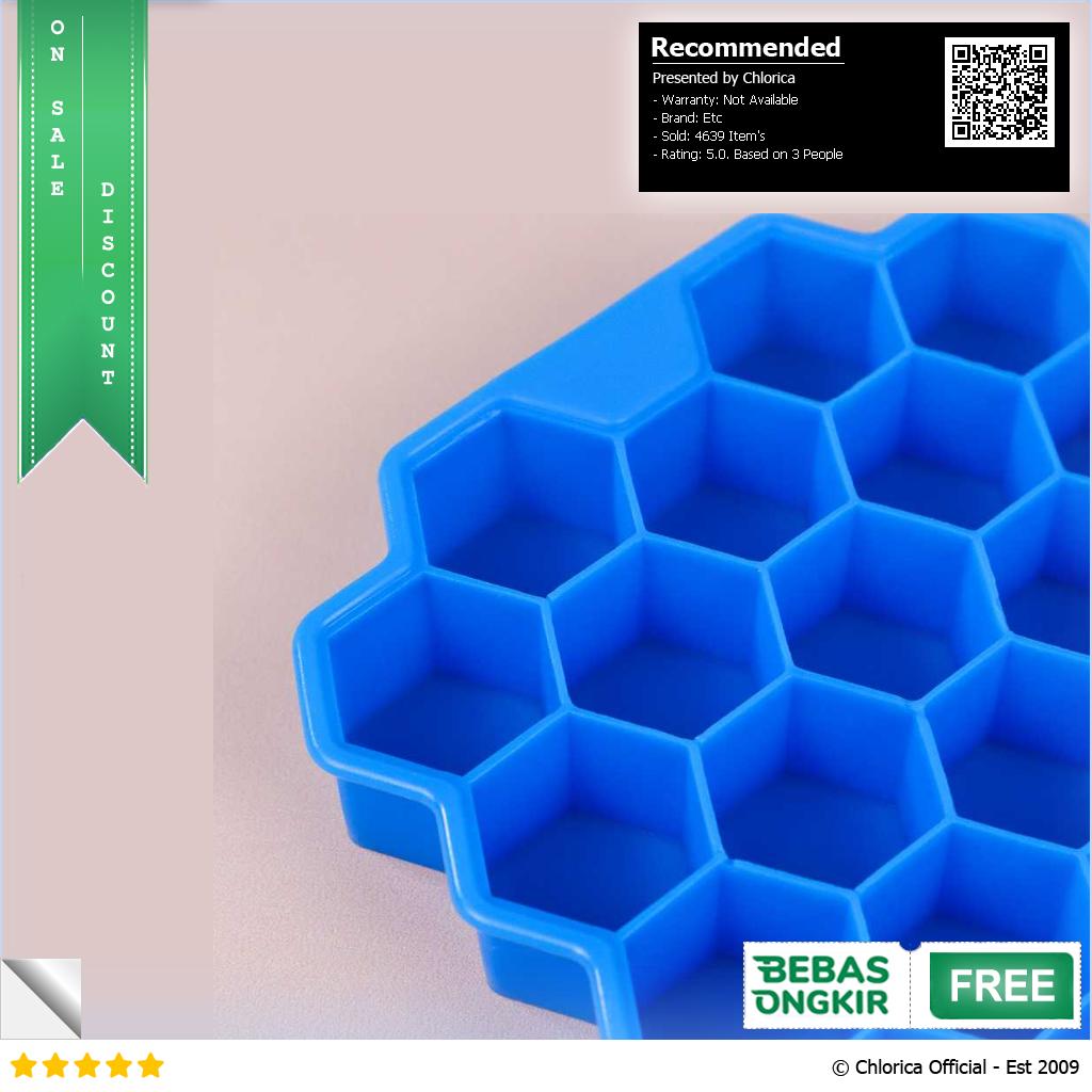 SILIKOLOVE Cetakan Es Batu Ice Cube Tray Honeycomb Heksagon 37 Slot DU655