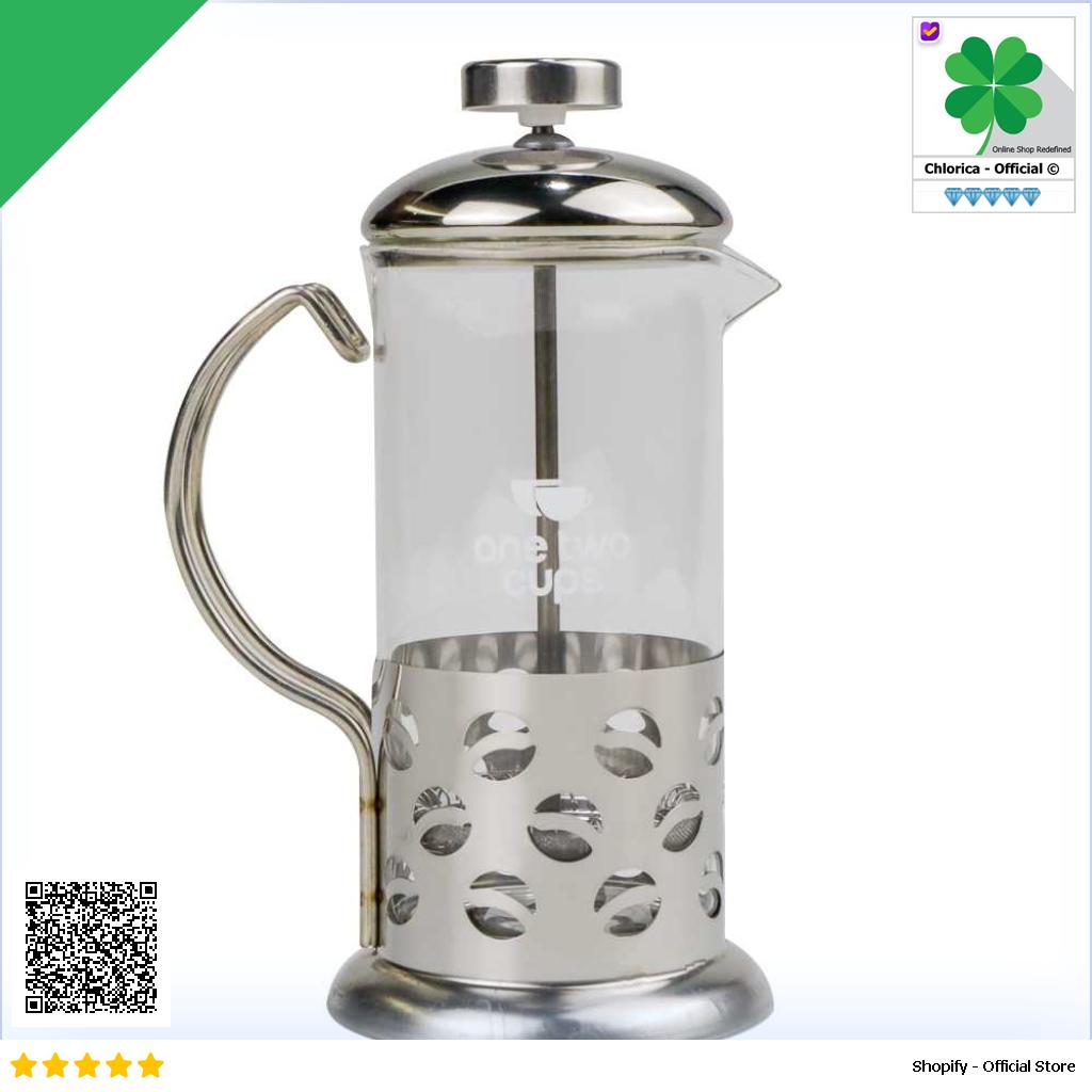 One Two Cups Teko Kopi French Press Coffee Maker Pot 350ml KG72I