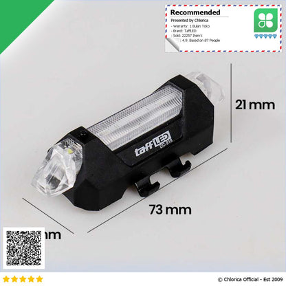 TaffLED Lampu Belakang Sepeda Bicycle Light USB Rechargeable 15 Lumens DC 918