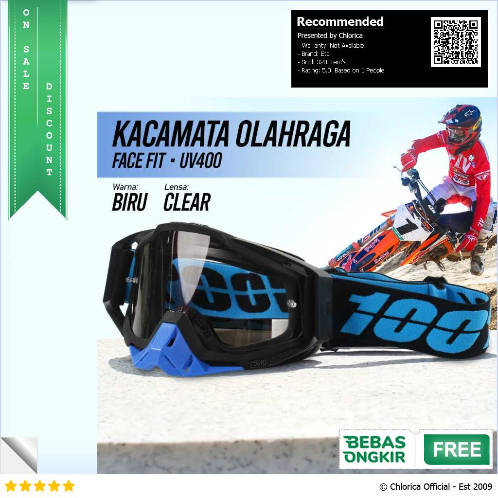 WJL Kacamata Olahraga Unisex Motocross MTB ATV Ski Goggles Fit Face UV400