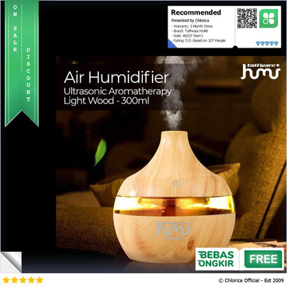 Taffware HUMI Air Humidifier Ultrasonic Aromatherapy Diffuser 300ml KJR J003