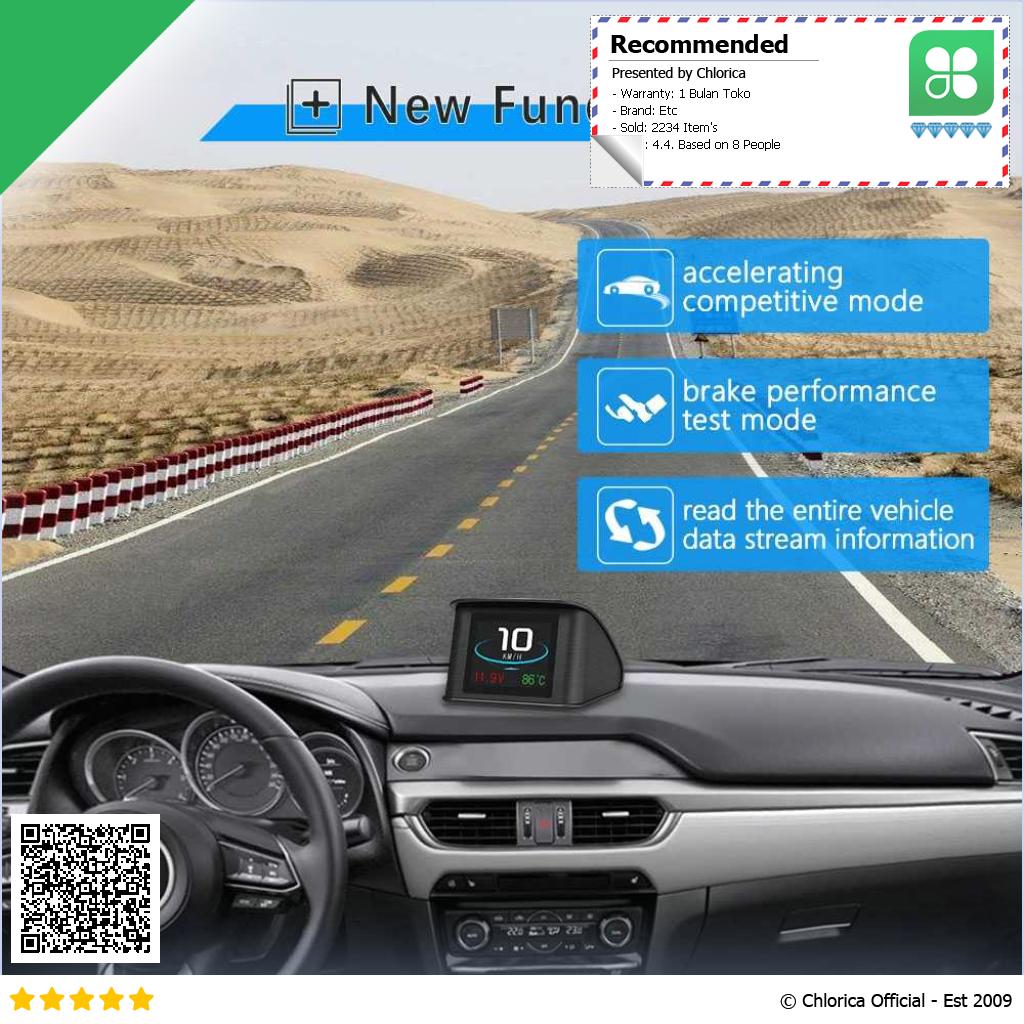 Display HUD Mobil OBD2 On board Computer Speedometer P10