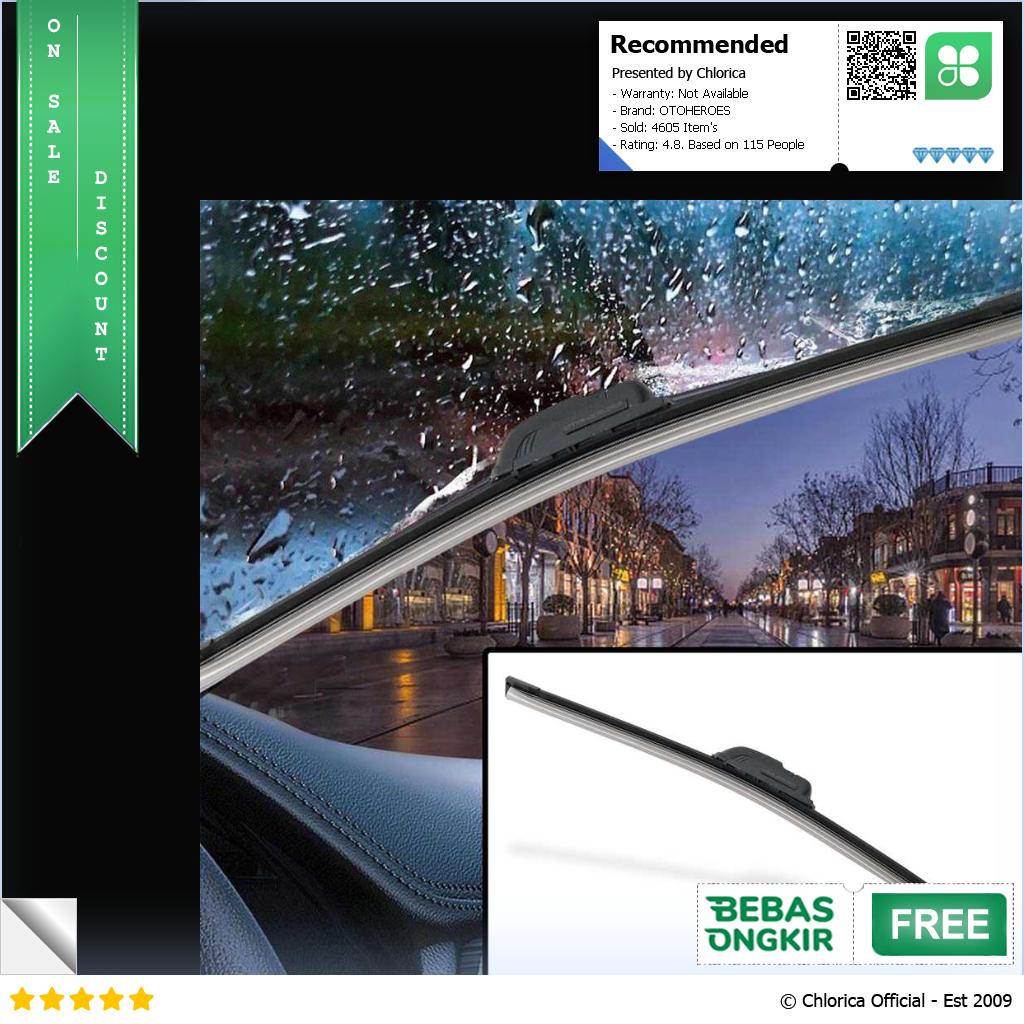 OTOHEROES Wiper Kaca Mobil Frameless Blade U Shape Hook FLY 078