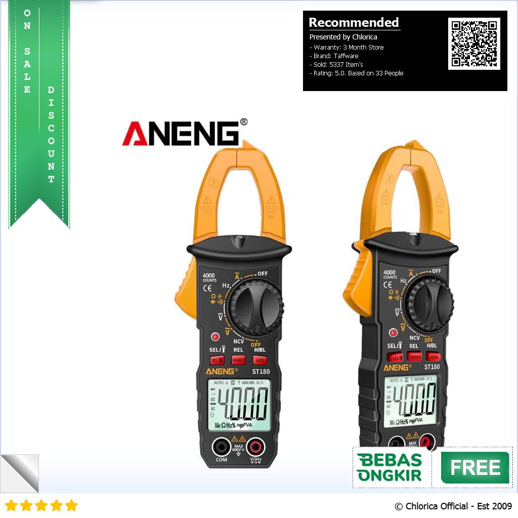 Taffware ANENG Digital Clamp Meter Voltage Tester NCV 4000 Digit ST180