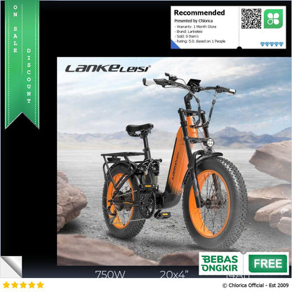 Lankeleisi Kommoda Sepeda Listrik Fat Bike Tire 20x4 Inch 48V 14Ah PANDA