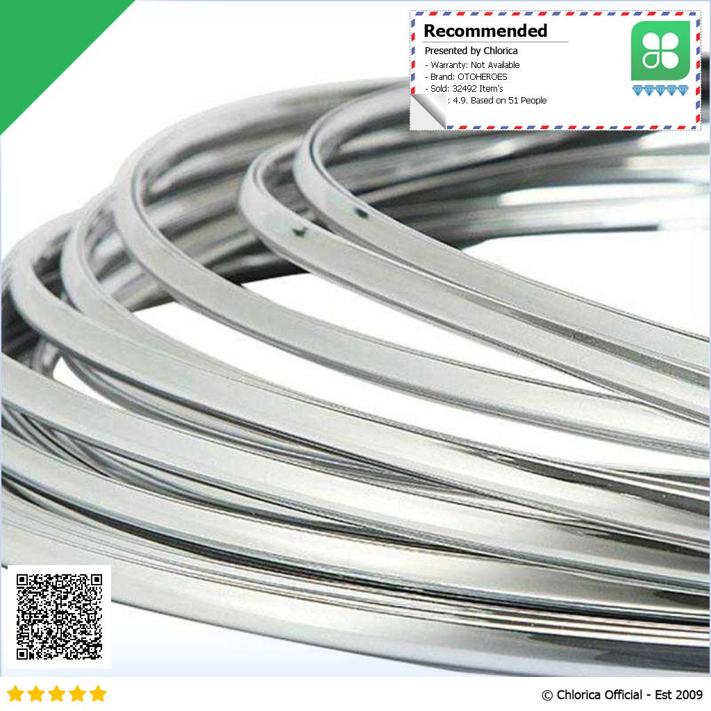 OTOHEROES Lis Dekorasi Interior Mobil Moulding Chrome Trim Strip 4 M C3578