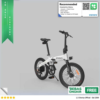 Xiaomi HIMO Z20 Sepeda Listrik Lipat Folding Bike Moped 250W 80KM