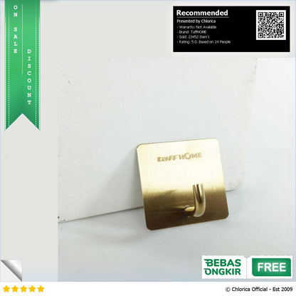 TaffHOME Gantungan Dinding Adhesive Wall Hook Stainless Steel Z12