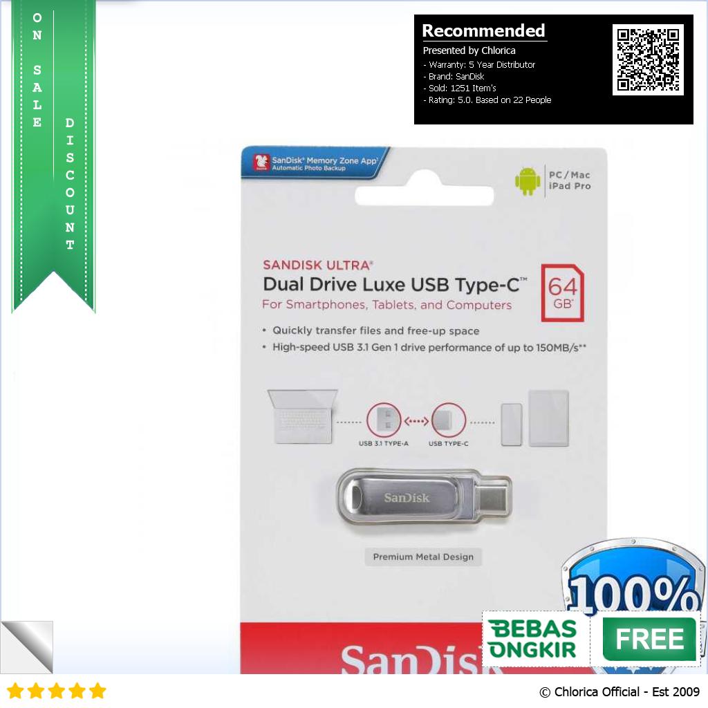 SanDisk Ultra Dual Drive Luxe USB Type C 3.1 Gen 1 SDDDC4