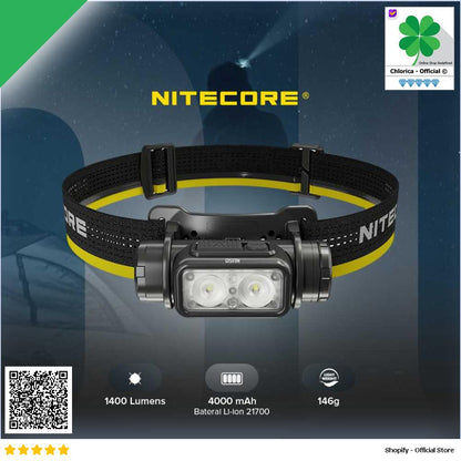 NITECORE Headlamp LED Senter Kepala Dual Light IP68 4000mAh 1400lm NU50