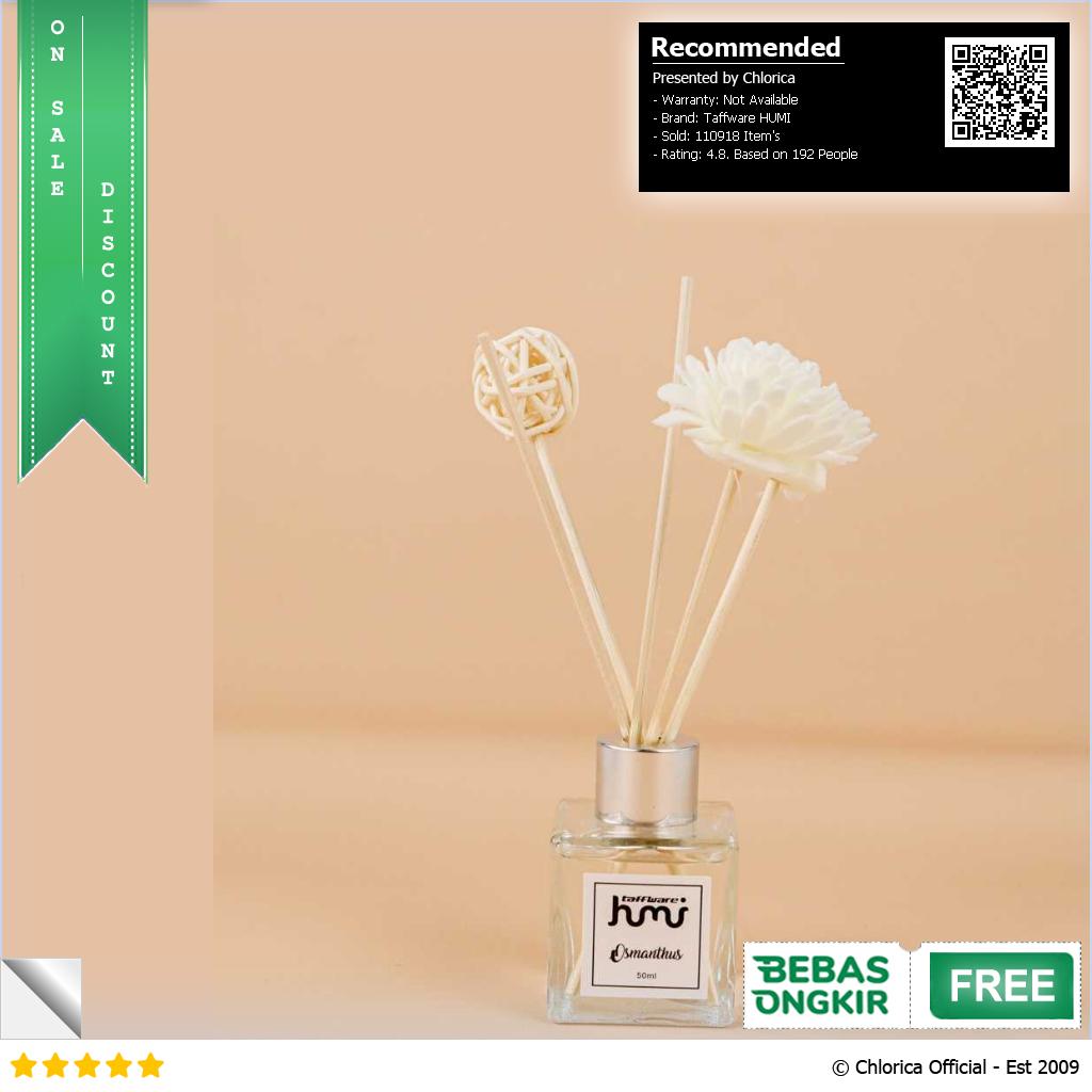 Taffware HUMI Pengharum Ruangan Reed Diffuser with Rattan Sticks 50 ml DF 099