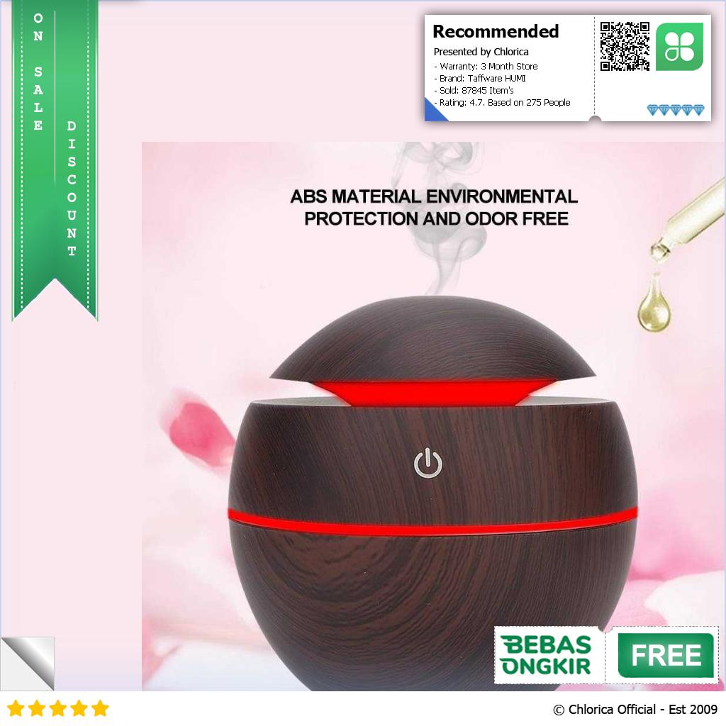 Taffware HUMI Air Humidifier Aromatherapy Oil Diffuser Wood 130ml H41