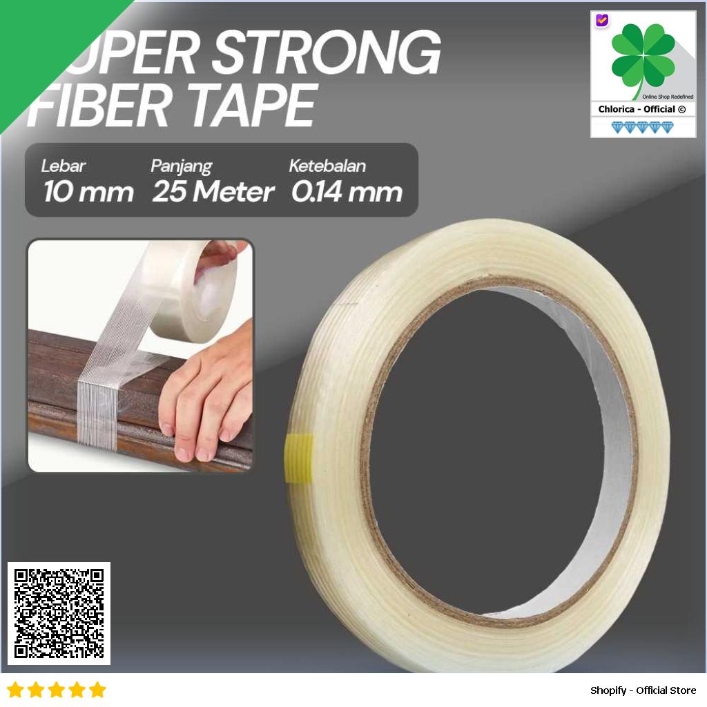 YX Lakban Super Strong Fiber Tape Isolasi Bening 25M GF25M