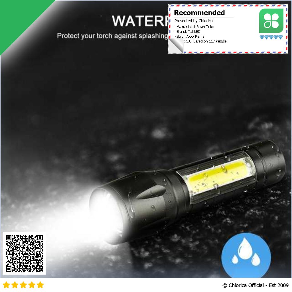 TaffLED Albinaly Senter LED USB Rechargeable XPE Q5 COB 2300 Lumens 1517