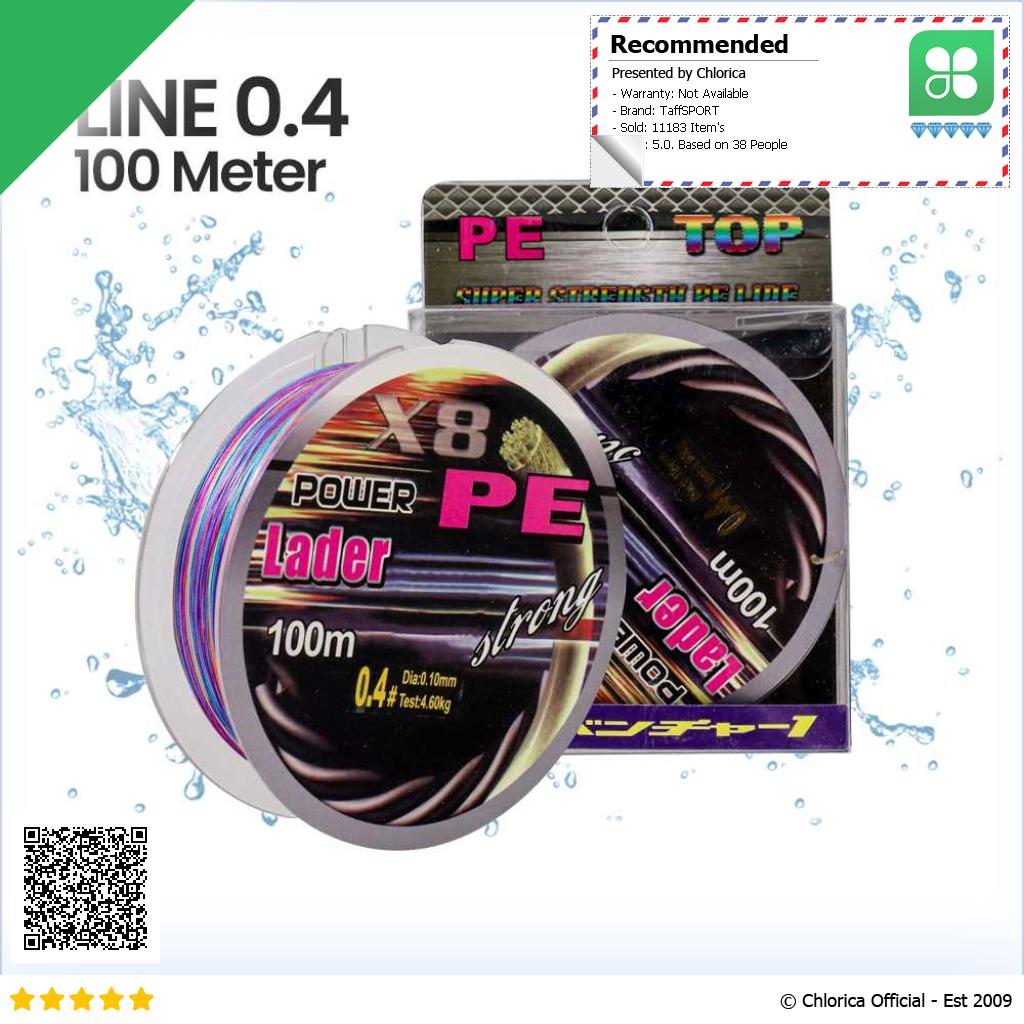 TaffSPORT Senar Benang Tali Pancing Super PE Braided Fishing Line 100M X8