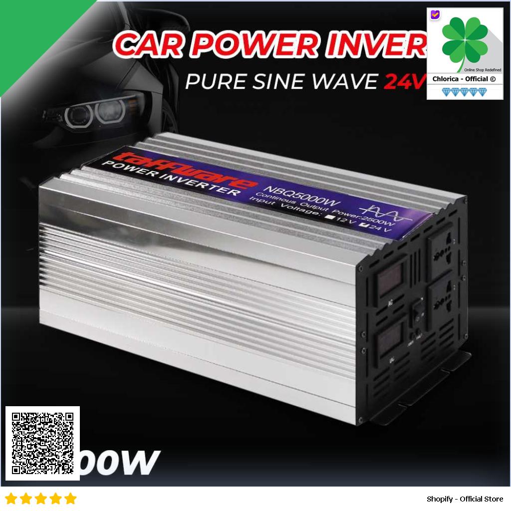 Taffware Power Inverter Mobil Pure Sine Wave DC 24V to AC 220V 5000W NBQ5000W