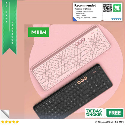 MIIIW Wireless Bluetooth Dual Mode Keyboard 104 Keys 2.4GHz MWBK01