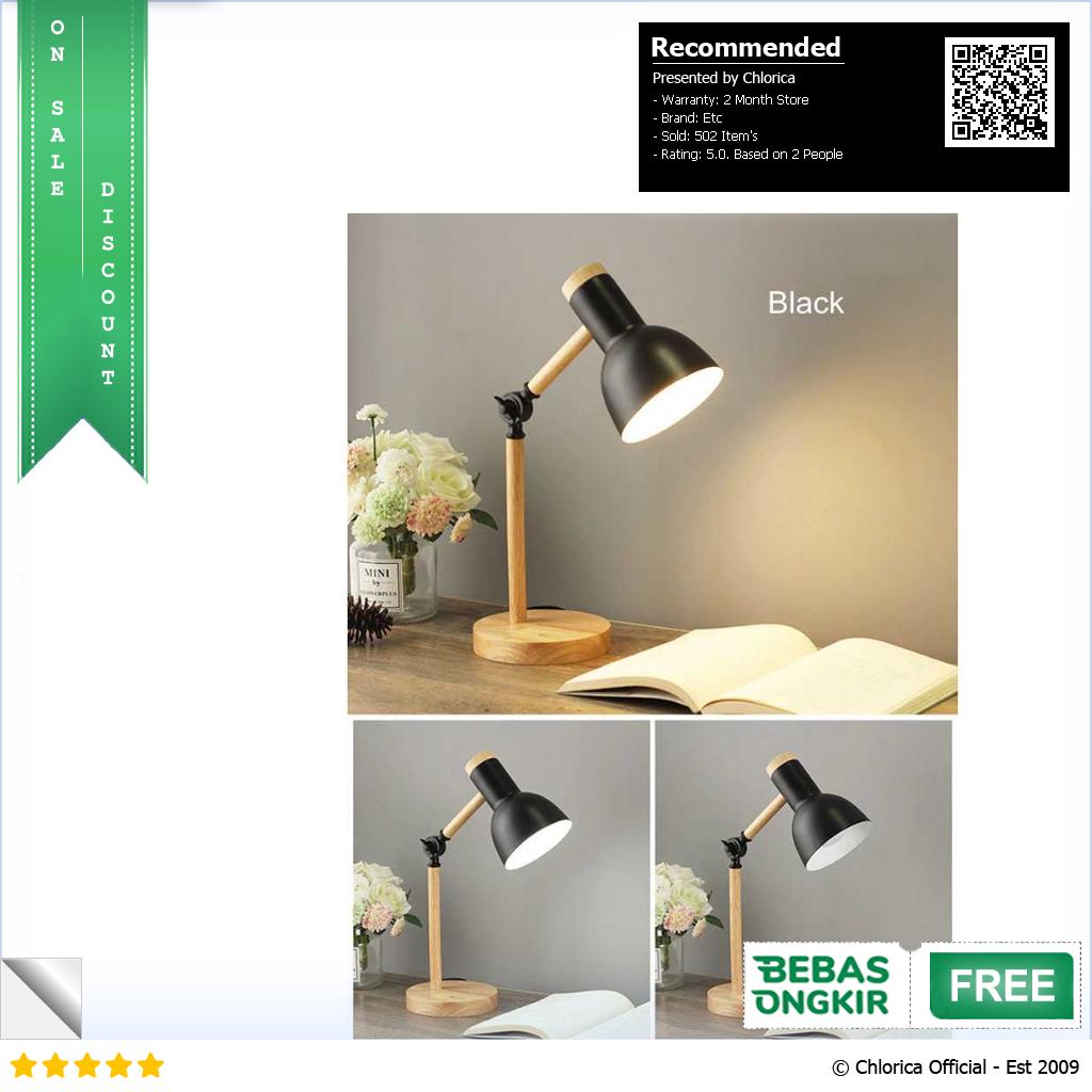 Pookin Lampu Meja Belajar LED Model Nordic Wooden Art 12W 3 in 1 Color PK407