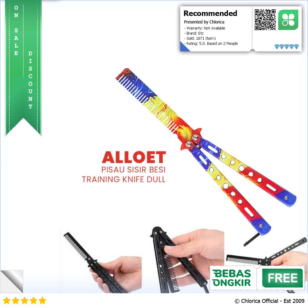 Alloet Pisau Lipat Sisir Besi Butterfly Balisong Training Knife LF 989