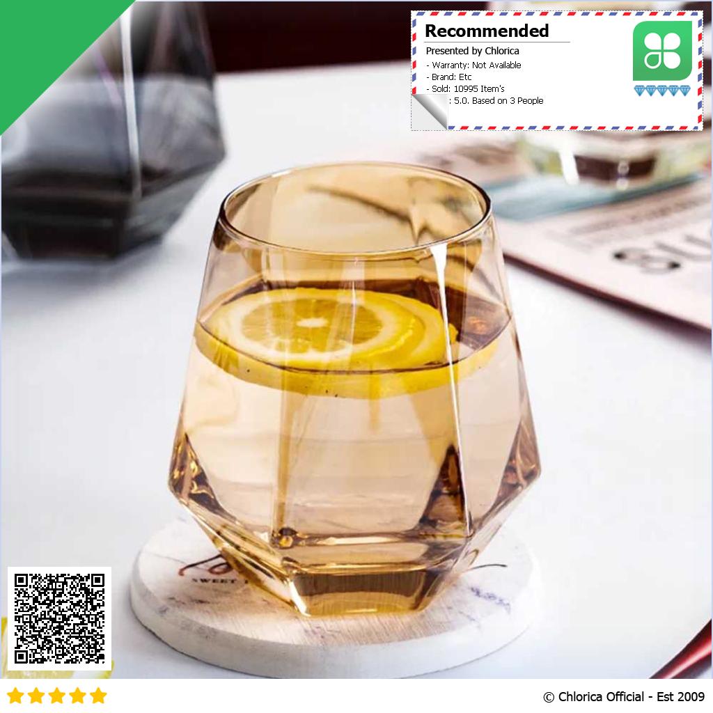 GLASSWARE Gelas Minuman Diamond Crystal Borosilicate Glass 310 ml GW107