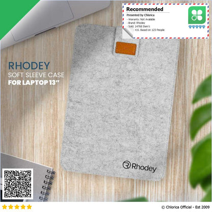 Rhodey Soft Sleeve Case Protection Cover Felt for Laptop