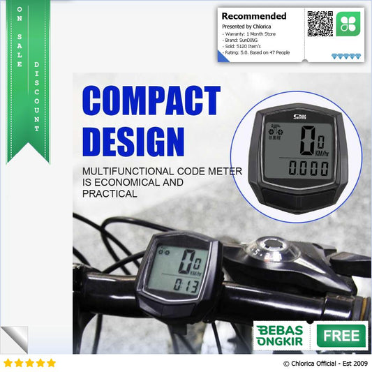 SunDING Odometer Speedometer Monitor Sepeda Waterproof SD 581