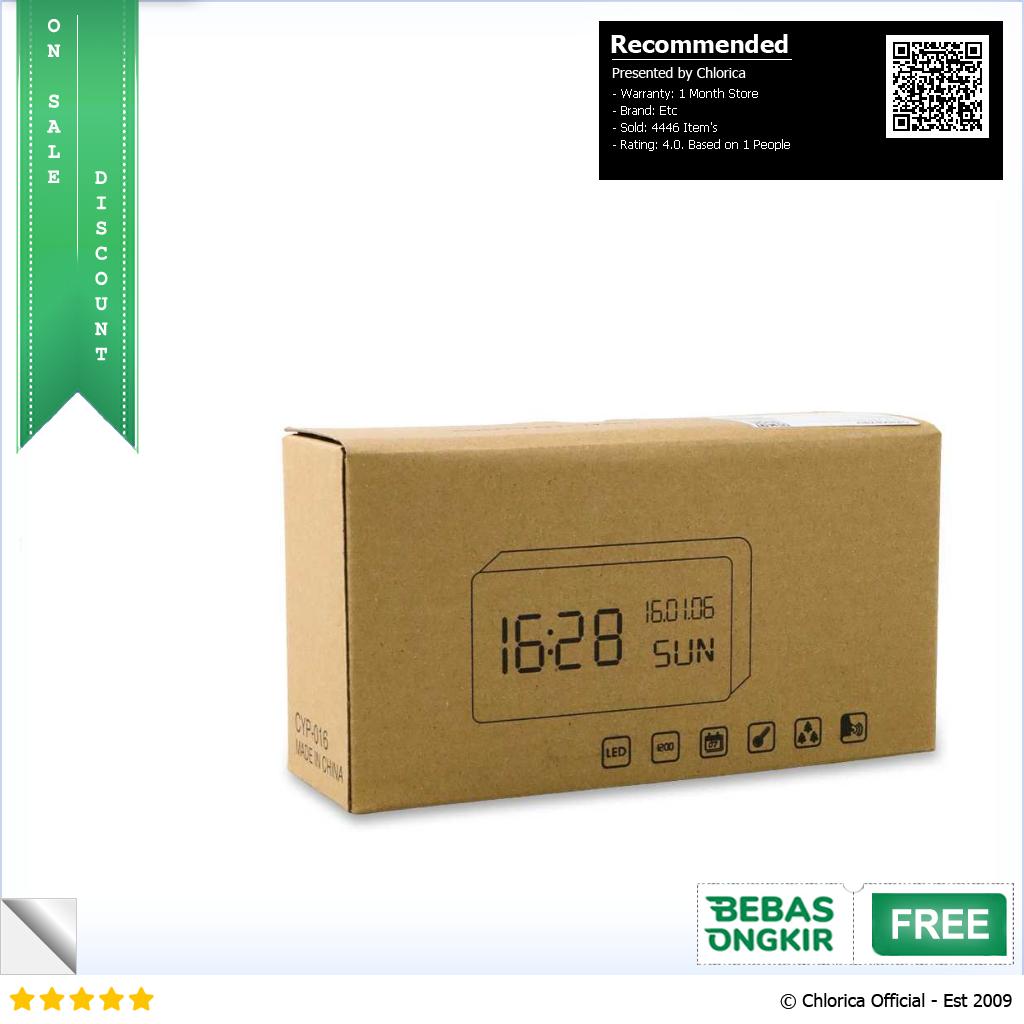 Lovin Jam Weker Alarm Digital Kayu Clock Temperatur Voice Control TX602