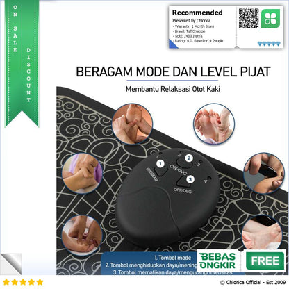 TaffOmicron Alat Pijat Kaki Elektrik EMS Foot Massager Baterai 6 Mode EMS16