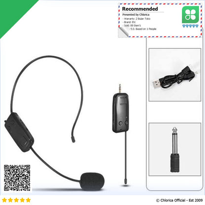 Erilles Wireless Microphone 2.4G Headset 300mAh with Receiver E66